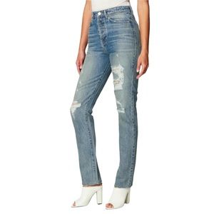 Blank NYC The Cooper Long Slim Straight Organic Cotton Button Fly Denim Jeans
